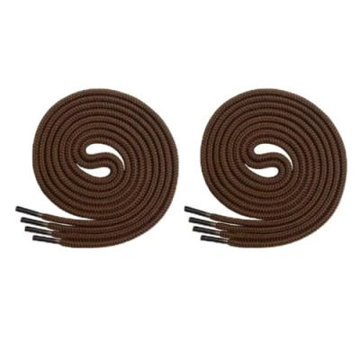 Image of Smart Laces™ 2 PACK Strong Brown 140cm/55 Round Bootlaces For Work Boots, Walking Hiking Steel Toe Caps, Grafters Boots