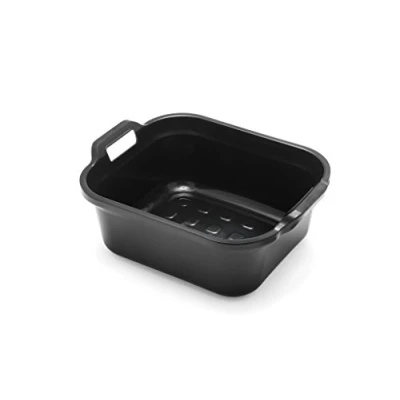 Image of Addis 517936 Large Rectangular 10 Litre Washing Up Bowl with Handles, Black, 39 x 32 14 cm