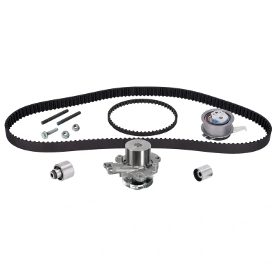 Image of 04L109119D, 04L109119DS6, 4L109119DS6 water pump + Timing Belt Kit FEBI BILSTEIN 173077 with 145 25mm rounded tooth profile Metal