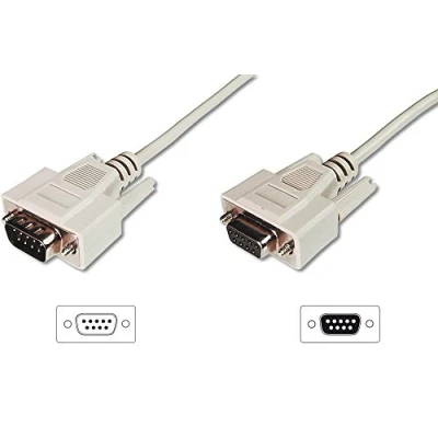Image of DIGITUS 2.0m D Sub9 Male Female Datatransfer Extension Cable Black/Grey