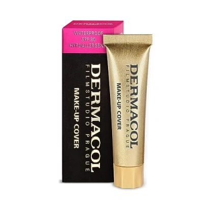Image of Dermacol Mini Full Coverage Foundation 13g, Liquid Makeup Matte with SPF 30, Waterproof for Oily Skin, Acne, &amp; Under Eye Bags, Long Lasting Products Shade 210