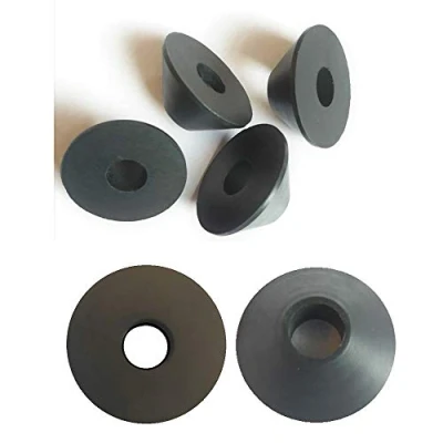Image of AAN® 4 Rubber Fixture Non Slip Toilet SEAT Hinge Fittings Secure Replacement for Two Loose Seats Black