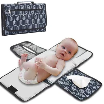 Image of DZOZO Portable Nappy Changing Pad Diaper Travel Mat with Storage Pockets Baby Station Built in Pillow