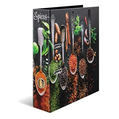 Image of HERMA A4 Recipe Binder Spices Set, 5 Pack, 7cm Wide, DIY Organizer, Gloss Finish Book Design with Inner Print