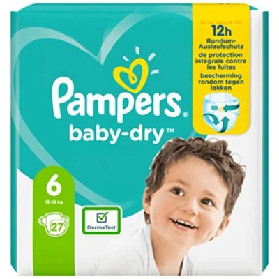 Image of Pampers Baby Dry Size 6 27 Nappies up to 12 Hours Full Protection 13 18kg 831g