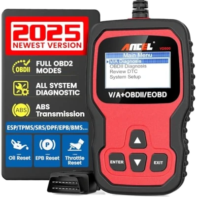 Image of ANCEL VD500 Pro OBD2 Code Reader fit for Volkswagen Audi Skoda Seat Vehicle Car Diagnostic Tool Check Engine Light EPB ABS SRS Fault Reader, Oil Service Throttle Position Adaption Brake Pad Reset