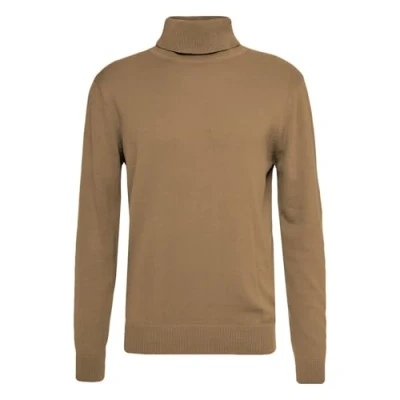 Image of Brave Soul Mens Turtle Roll Neck Ribbed Trim Jumper X Large (Brown)