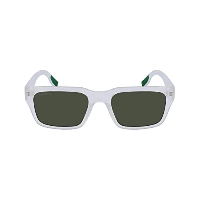 Image of Lacoste Men&#039;s Sunglasses L6004S Matte Crystal with Solid Green Lens