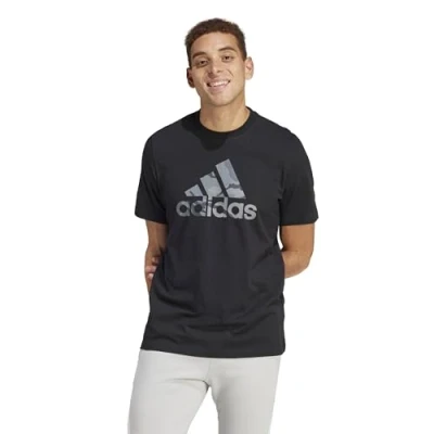 Image of adidas Men&#039;s Camo Badge of Sport Graphic Tee, Black, S Tall