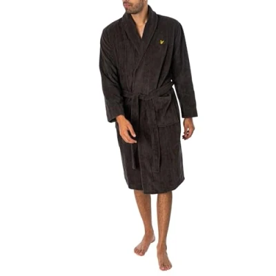 Image of Lyle &amp; Scott Men&#039;s Lucas Towelling Robe, Grey, M