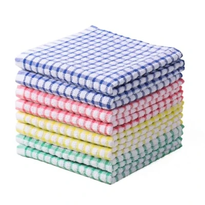 Image of Oeleky Dish Cloths for Kitchen Washing Dishes, Super Absorbent Rags, Cotton Terry Cleaning Pack of 8, 12x12 Inches