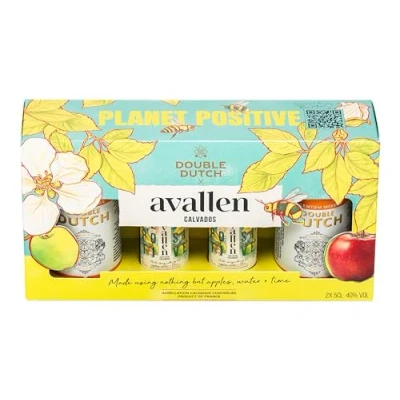 Image of Avallen Calvados: Perfect Serve Giftpack 40% vol, 2 x 5cl &amp; 15cl Tonic Water Exquisite, Crisp, Fruity Floral, Vanilla Spice Normandy Apple Brandy Award Winning, B:Corp Certified