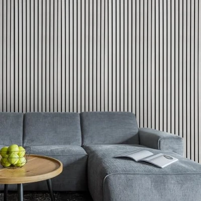 Image of Fuse Acoustic Wooden Wall Panel in Concrete Effect, 240cm x 60cm (2 Pack)