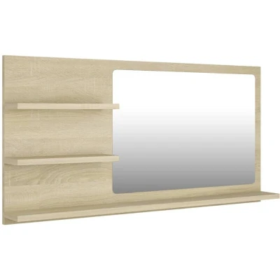 Image of vidaXL Bathroom Mirror Sonoma Oak 90x10.5x45 cm Engineered Wood