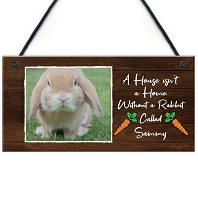 Image of RED OCEAN Novelty Rabbit Sign For Home Hanging Personalised Photo Plaque