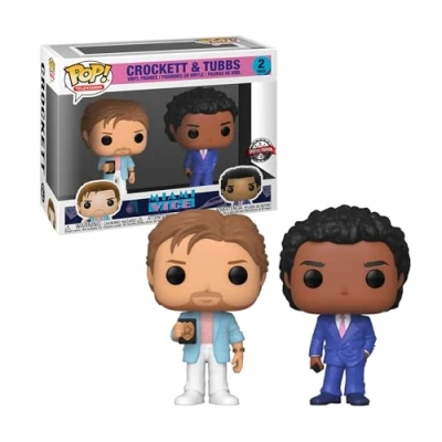 Image of Funko POP! TV: Miami Vice 2 Pack Crockett &amp; Ricardo Tubbs, Collectable Vinyl Figure Gift Idea Official Merchandise Toys for Kids Adults TV Fans Model Collectors and Display