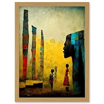Image of Doppelganger33 LTD African Art Modern Bright Abstract Artwork Framed A3 Wall Print