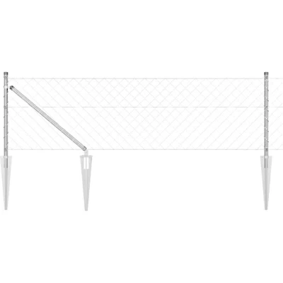 Image of vidaXL Chain Link Fence Set of 2 Galvanised steel 25 x 0.8 m Tough