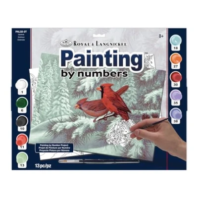 Image of Royal &amp; Langnickel 11 x 15 inch Cardinals Pre Printed Paint by Number Painting Set