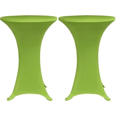 Image of vidaXL Stretch Table Cover 2 pcs 70 cm Green