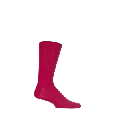 Image of 1 Pair Raspberry Beret Colour Burst Bamboo Socks with Smooth Toe Seams Men&#039;s 7 11 Mens SOCKSHOP