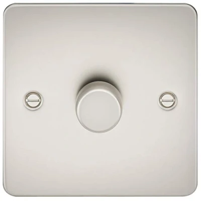 Image of KnightsBridge 1G 2 way 10 200W (5 150W LED) Intelligent Flat Plate Dimmer Pearl