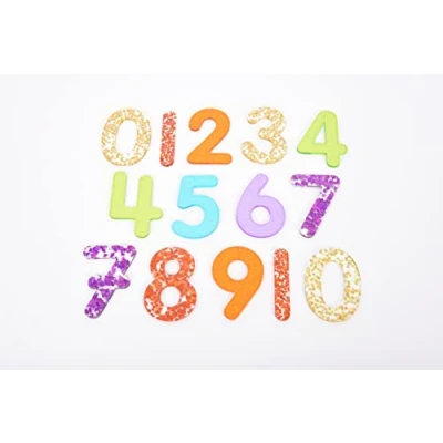 Image of TickiT 72431 Rainbow Glitter Numbers, Blau,rot