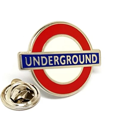 Image of Metal Enamel Pin Badge Brooch London City Tube Train Travel Under Ground
