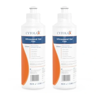Image of 2X 250ml Cytolax Ultrasound Gel, Thick Clear Conductive High Viscosity Transmission Gel Doppler Machine Hypoallergenic Non Irritating Staining, UKCA CE Certified