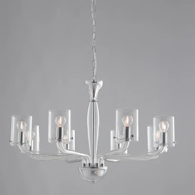 Image of AURORA 8 Light Chandeliers with Shades Transparent 79.2x48cm