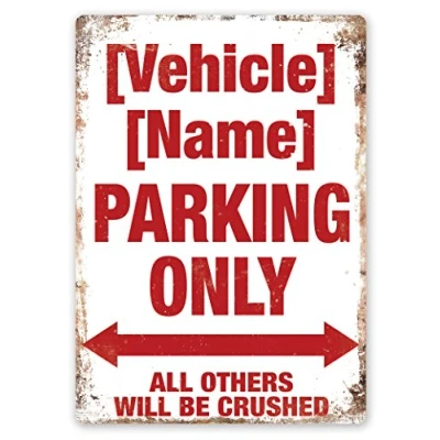 Image of wtf Custom Vehicle Parking Sticky Pads Metal Wall Sign Plaque Art Inspirational Personalised