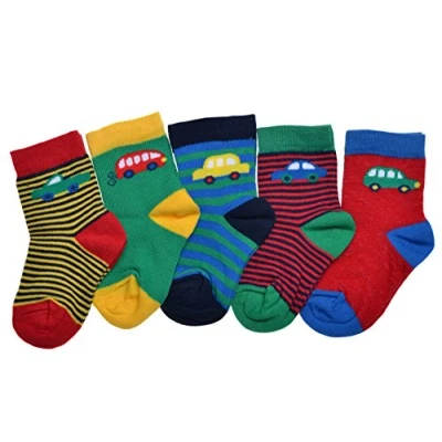 Image of 5 pairs of Car designs baby socks