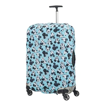 Image of Samsonite Global Travel Accessories Disney Lycra Luggage Cover, Size 75 cm (L), Blue (Mickey/Minnie Blue)
