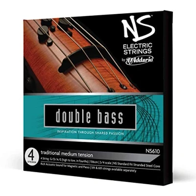 Image of D&#039;Addario NS Electric 3/4 Scale Medium Tension Traditional Bass String Set
