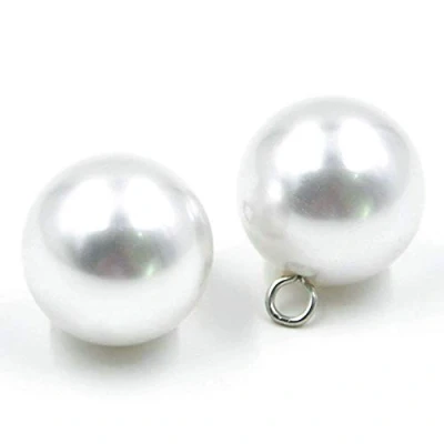 Image of Anjing Delicate White Pearl Ball Button for Sweaters Women Dresses 10pcs/Pack 10mm
