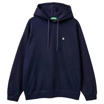 Image of United Colors of Benetton Men&#039;s Shirt C/CAPP. m/l 342zu201k Hooded Sweatshirt, Blue, XXXL