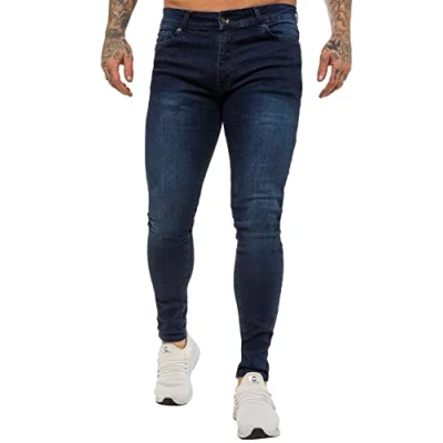 Image of 989Zé ENZO Mens Super Skinny Sim Fit Stretch Jeans Denim Pants EZ326 All Waist Sizes UK DSW 32 Long