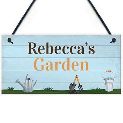 Image of RED OCEAN Garden Sign Personalised To Hang On Summer House Shed Gift For Him Her