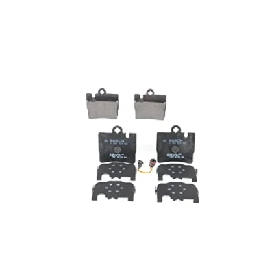 Image of 7724D848, E190R02A02920078 Brake pad set BOSCH 0 986 424 830 Low Metallic incl. wear warning contact with anti squeak plate