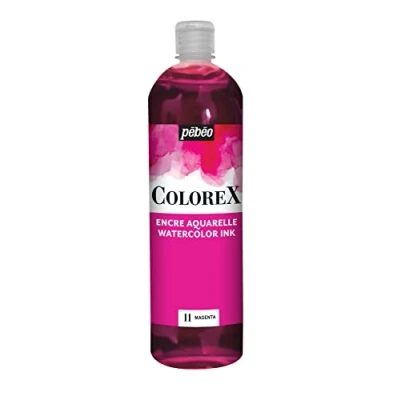 Image of Pébéo Colorex Ink 1 L Magenta Watercolour Velvety Pink Multi Tool Drawing for All Media