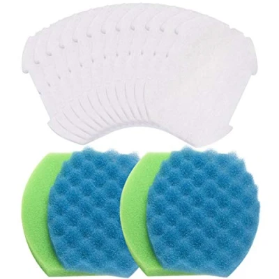 Image of LTWHOME Replacement Foam Pads And Polymer Wool Kit Fits for Blagdon Inpond 5 In 1 6000 6 9000 Filter (Pack of 16)