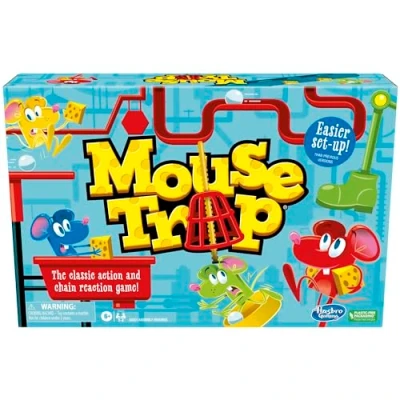 Image of Hasbro Gaming Mouse Trap Board Game for Kids Ages 6 and Up, Classic 2 4 Players with Easier Set Up than Previous Versions, Multicolor, One Size