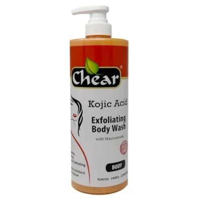 Image of Chear Kojic Acid Skin Brightening Body Wash 33 Fl oz / 1000 ml Even Out Tone, Reduce Dark Spots, Radiance, Face and Exfoliating Shower Gel, with Niacinamide