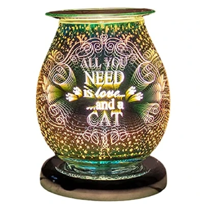 Image of Cat Mad Designs LP46742 Bulb Shaped Desire Aroma Touch Lamp 3D Multicolour Love text design 1 Pc, Multicolor