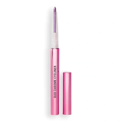 Image of Revolution, Metallic Duochrome Eyeliner, Smudge Proof Pencil, Waterproof, Colour Shifting Iridescent Formula, Vegan &amp; Cruelty Free, Twisted Galaxy Purple, 0.2g