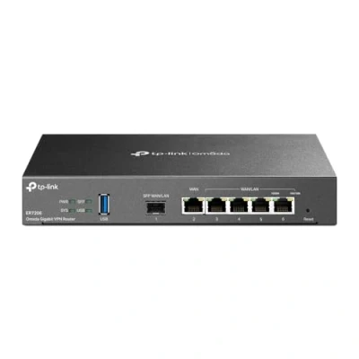 Image of TP Link SafeStream Business Gigabit Multi WAN VPN Router, Supports IPsec/PPTP/L2TP/ OpenVPN, Up to 100 IPsec Tunnels, Easy Management (ER7206)