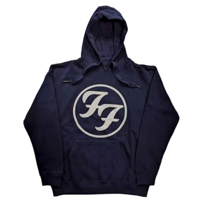 Image of Rock Off officially licensed products Foo Fighters FF Band Logo Pullover Hoodie L Navy