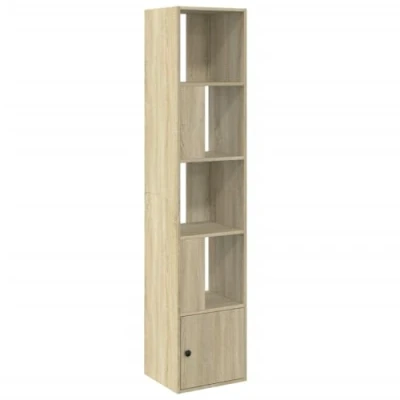 Image of vidaXL Bookcase Bookshelf Storage Cabinet Sonoma Oak, Engineered Wood, 4 Shelves, 189cm Height for Living Room, Office, Study