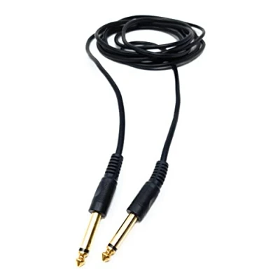 Image of DRUT 3m 6.35mm to Mono 1/4&#039;&#039; Jack Plug Speaker, Guitar, Instrument, Patch Cable Gold Connectors 10ft