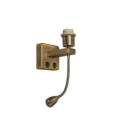 Image of Qazqa Wall Lamp I Light Bronze incl. LED with Reading arm Brescia Combi Modern Suitable for 1 Steel Living Room Kitchen Bedroom